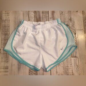Nike Women's White and Teal Athletic Shorts